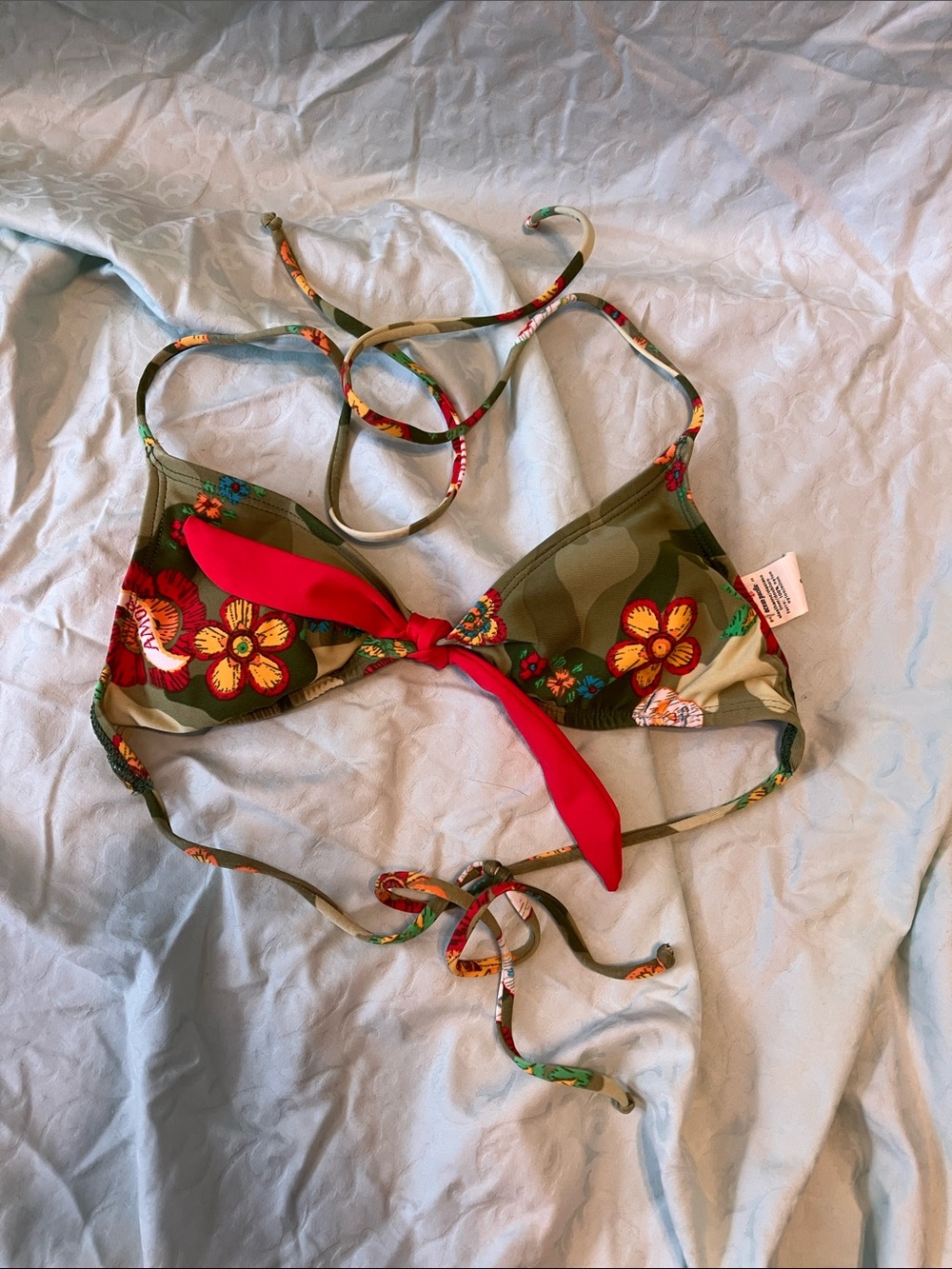OP Ocean Pacific Floral Swimwear with Red and Green Accents - Picture 6 of 8